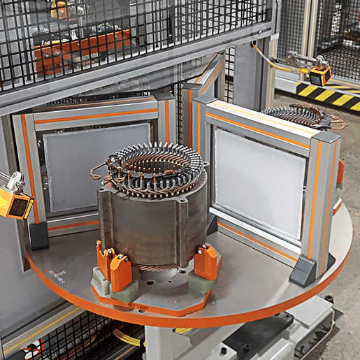 Electric motor on a test machine