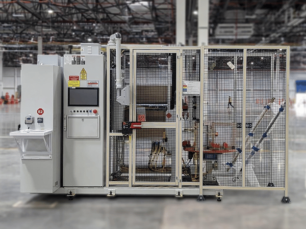 Full station for an e-motor test in a manufacturing environment