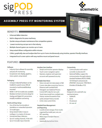 sigPOD Press Datasheet Cover