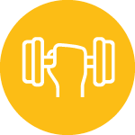 Icon of strong of hand lifting weight