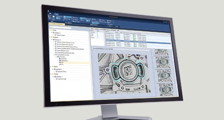 Machine vision images on monitor