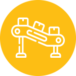 Manufacturing line graphic yellow and white