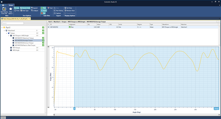 Sciemetric Studio Torque waveform