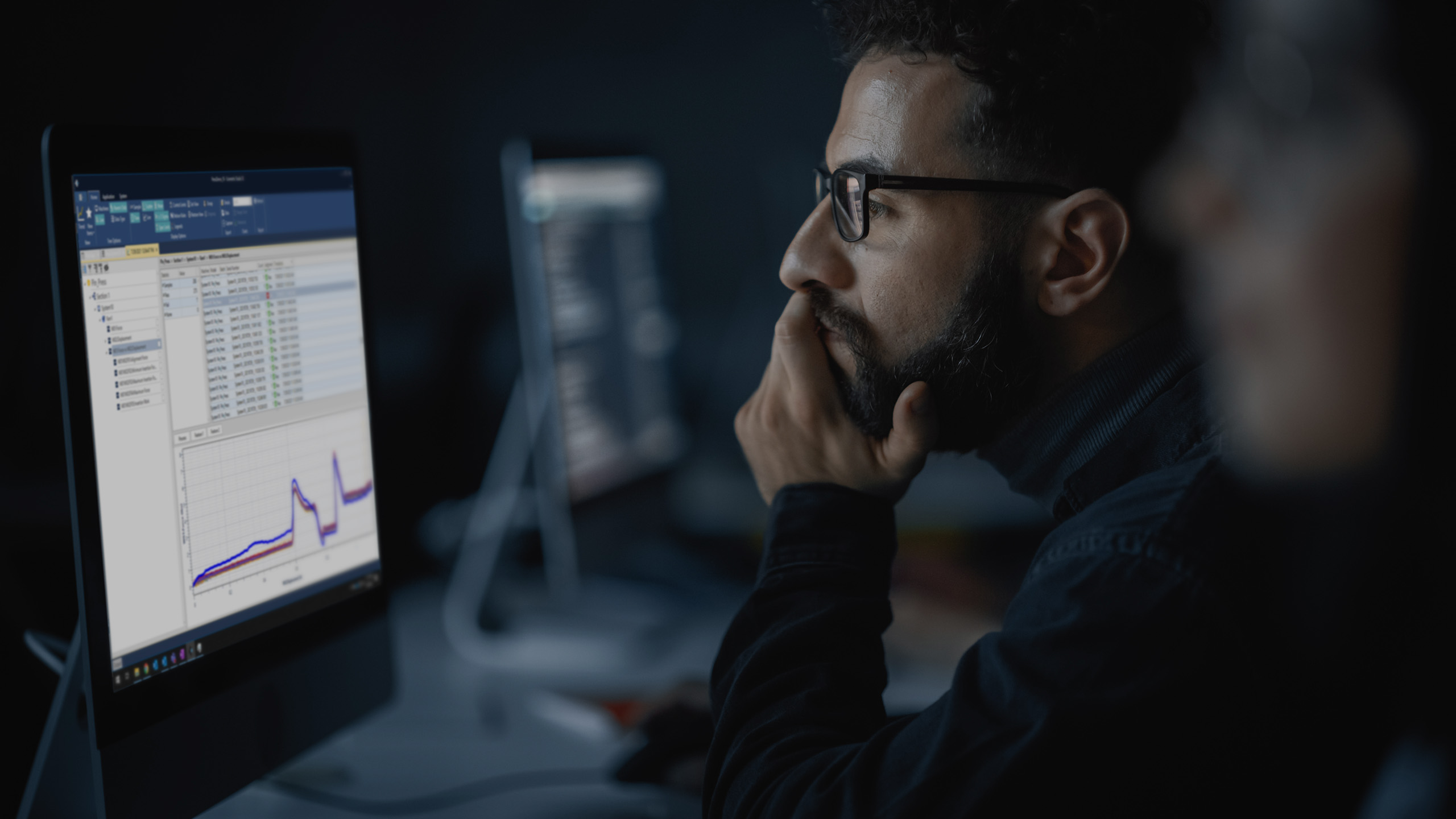 Man looking at Studio screen