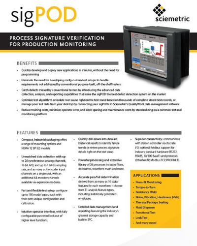 sigPOD PSV Datasheet Cover